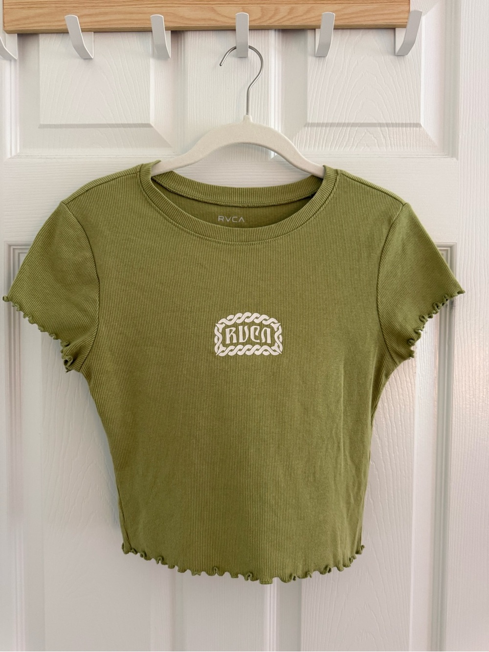 RVCA Green Ribbed Crop Tee